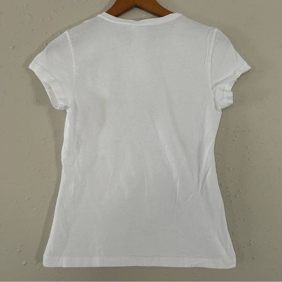 🦋 Disney White Minnie Mouse Sequin Short Sleeve T-Shirt Youth Large Size Medium - Picture 5 of 7